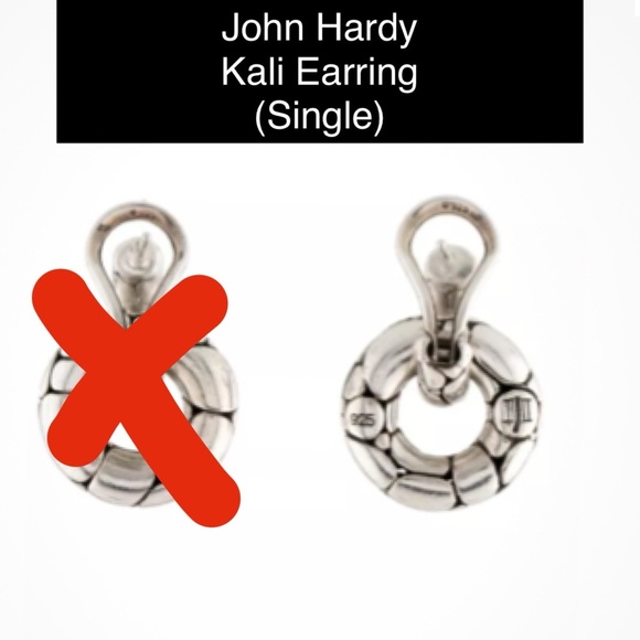 JOHN HARDY Kali Door Knocker Pierced Earring / STERLING SILVER (Single Earring) - Picture 8 of 10